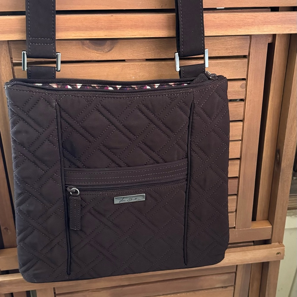 Vera Bradley Brown Crossbody, 11x11x2